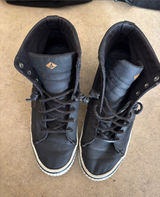 Sperry Womens Black High-Top Canvas Sneakers with White Trim Photo 0