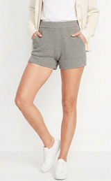 Free People FP Beach Gray Knit Lounge Shorts Women’s Size Large Cozy Ribbed Photo 0