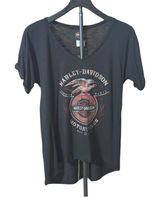 Harley Davidson Womens Black Denton County Texas Ride To Live Wings T-Shirt Size Photo 0