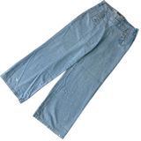 Sam & Libby Vintage 90s Wide Leg‎ Sailor Jeans Light Wash Lace Up Back 32 Photo 0
