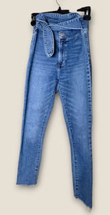 Abercrombie & Fitch High-Rise Blue Tie-Waist Jeans Photo 0