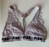 PINK Victoria's Secret Lace Bralette Racerback Light Purple Bra Size M‎ Photo 0