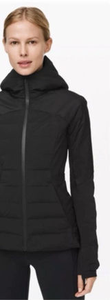 lululemon Down For It All Down Jacket 700 Fill Size 10 Black Photo 0