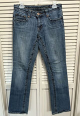SEVEN 7 Denim Med‎ Wash Denim Jeans Stitching Studs Size 30 Low Rise Photo 0