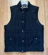 Ruff Hewn Black Puffer Vest Women’s Size Large Quilted Full‎ Zip Sherpa Collar Photo 0