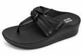 FitFlop 7.5 Twiss II Knotstrap All Black Wedge Platform Microwobbleboard FJ2-090 Photo 0