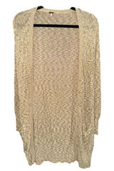 Free People Sheer Longline Space Dye Cardigan Size Medium Green Yellow Beige Photo 0