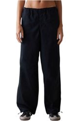 PacSun Parachute Pants Low Rise Baggy Loose Relaxed Cord Waistband Black Small Photo 0