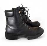 Coach Black Leather Lace-Up Ankle Boots with Gold Eyelets - Women Photo 0