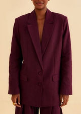 Farm Rio Burgundy straight blazer M Photo 0