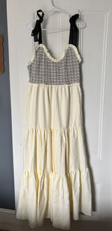 Black and White Maxi Dress Yellow Size L Photo 0