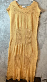 Free People Lost At Sea Sweater Midi Dress Dusted Daffodil Size Medium New Photo 0