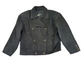 Winlit Women's Leather Jacket L Black Double Breasted‎ Vintage Made in Korea Photo 0