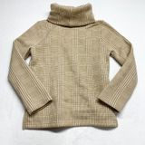 J. Crew Plaid Turtleneck Sweatshirt Womens Size M Tan‎ Glen Check Fleece Photo 0