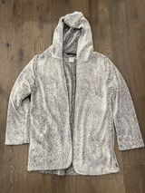 Victoria’s Secret VS PINK frosted gray sherpa fuzzy cozy hoodie open cardigan Photo 0