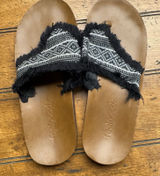 Feelgoodz Zensole Western Boho Flip Flops Black And White‎ Womens Size 7/8 Photo 0