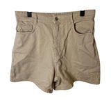 Zara Shorts Womens 10 Beige Khaki High Rise Denim 5 Pocket Zip Fly Twill Casual Photo 0