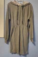 The Nines Boutique S Small 4-6 Long Sleeve Drop Sleeve Hooded Drawstring Gray Dr Photo 0