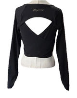 Gymshark Whitney Simmons Long Sleeve Crop Top Black Medium Activewear Workout Photo 0
