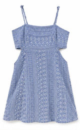Altar’d State Blue embroidered cotton mini dress Photo 0