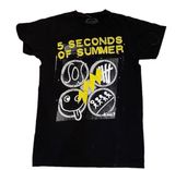 5SOS 5 Seconds of Summer Concert TShirt Black Yellow Band Merch S Y2K Pop Photo 0