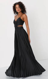 Lulus Pleated Maxi Dress Black Photo 0