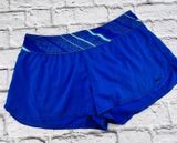 Nike Shorts Womens Large Blue Double Lined High Rise Swoosh Logo Athletic Photo 0