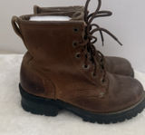 Skechers Womens 8.5 Combat Boots Brown Leather Chunky Biker Grunge Y2K Photo 0