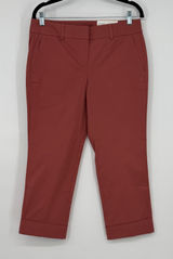 Ann Taylor Factory The Crop Mid‎ Rise Slim Leg Pants Dark Rose 4P Petite NWT Photo 0