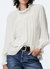 Zara White Smocked Neck Long Sleeve Blouse Cottagecore Coquette Size XS Photo 0
