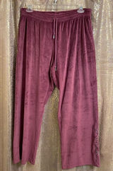 Victoria's Secret Pink Velvet Velour Maroon Heritage Sweatpants Soft Pant XL Photo 0