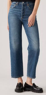 Levi’s Ribcage Straight Ankle Women's dark wash blue Jeans button fly size 27 Photo 0