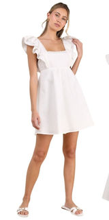 Lulus Marvelous Time White Ruffled Mini Dress XL NWT Coquette Fairycore Babydoll Photo 0