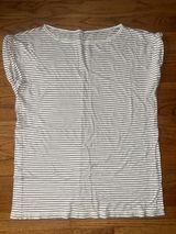 Lands End Canvas Cotton Striped Nautical Black and White Top sz small Photo 0