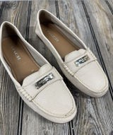 COACH Driving Loafers Fredrica Pebbled Leather Ivory Flats Slip On Womens 8B Photo 0