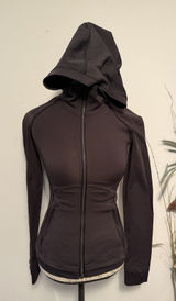 Lululemon Stopover Jacket Full‎ Zip Hooded Vented Black Womens Size 4 Photo 0