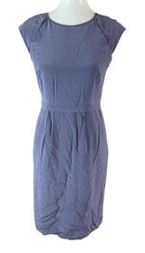 Moncollet Silk Dress Purple Sleeveless Elegant Midi Size 4‎ Photo 0