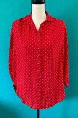 New with tags Saint Helena red polka dot blouse in size small Photo 0