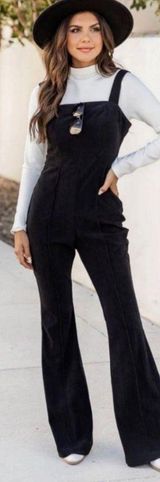 Corduroy Flared Overalls Photo 0