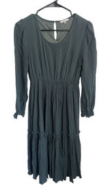 Jodifl‎ Small Blue Green Cottagecore Layered Ruffle Dress Peasant Whimsical Boho Photo 0
