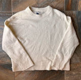 American Eagle Boucle Sweater Women's Size Large Cream Crewneck Photo 0
