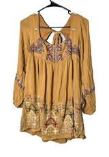 Free People‎ Women’s Rhiannon Orange Embroidered Dress Size XS Photo 0