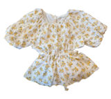 ASTR The Label Floral Blouse M White Yellow Cottagecore Boho Romantic Prairie Photo 0