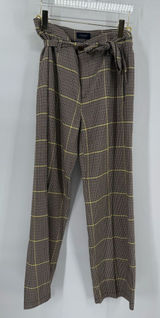 Scotch and Soda‎ brown and yellow plaid paper bag pants size medium Photo 0