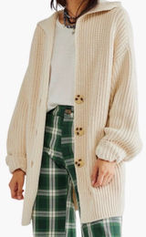 Free‎ People Swim Too Deep Chunky Knit Slouchy Cardigan Boho XL NWT Photo 0