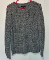 Banana Republic Cable Knit Sweater Made of Italian Yarn‎ Gray and Gold Size: S Photo 0