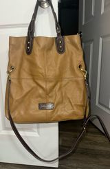 Vintage Isabella Fiore Slouchy Hobo Crossbody Bag Camel Brown Leather Photo 0