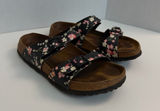 Papilllo Birkenstock Sandals Slides Floral Comfort Travel Resort Black Pink Photo 0