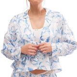 NWT Free People Beauty Sleep Pajama Top Satin Floral Print Button Up‎ Size XL Photo 0