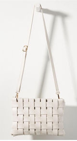 Anthropologie Lindy Woven Clutch Cream crossbody Photo 0